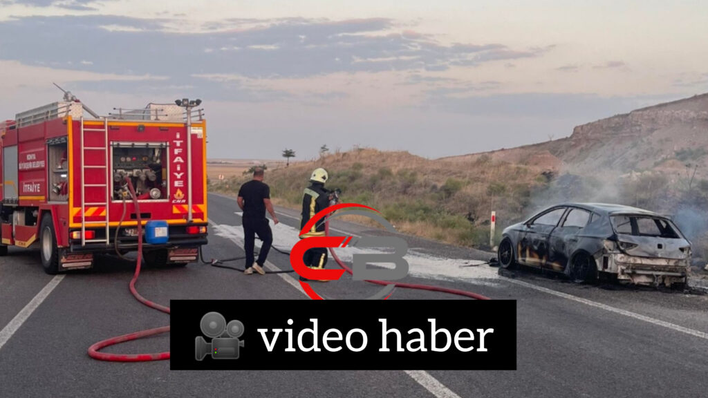 Cihanbeyli de Danimarkali Gurbetçinin otomobili yandı
